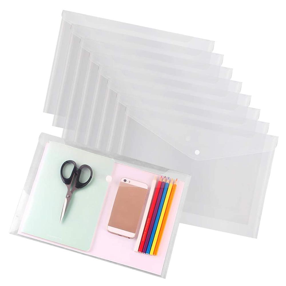 5 Stks/set A4 Size Plastic Enveloppen Clear Document Bestand Envelop Mappen Met Snap Voor School Home Office Organisatie