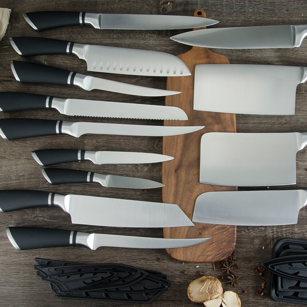 Damask Japanese Kitchen Knife Set Economical Stainless Steel 3Cr13 Sharp Blade Non-Slip Handle Chef Knife Set Cooking Knives