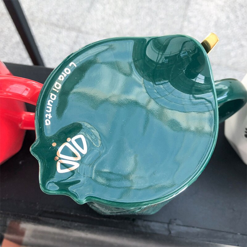 Porcelain mugs 400ml Spoon with lid porcelain mugs Multilateral Irregular Ceramic Cup Cup Business Office Tea Cup