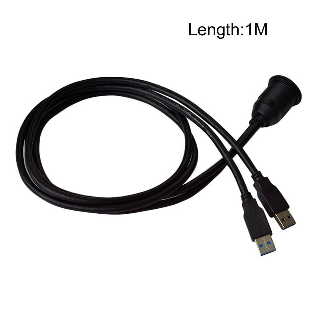 Car Dashboard Flush Mount USB Dock Adapter Dashboard Panel 3.0 Port Male to Female Cable Extension Cable for Motorcycle Boat