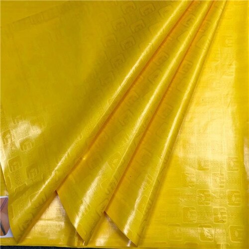 Bazin riche getzner atiku | Tissu en dentelle blanche pour hommes, tissu africain riche, tissus pour patchwork, 5yard/ensemble L1402-: Jaune