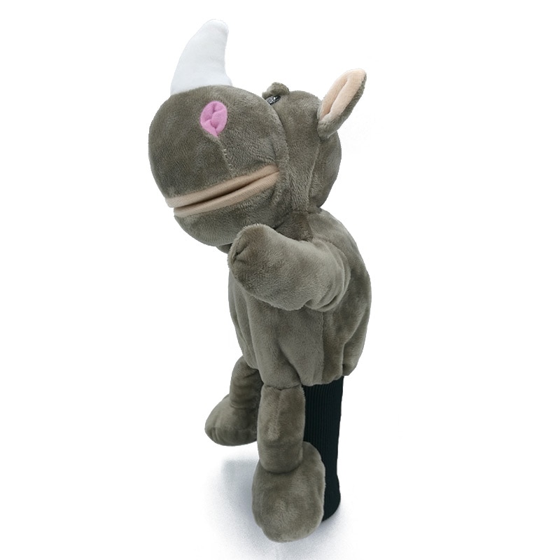 White Angle Rhinoceros Cartoon Animal Golf Head Cover 460cc Driver Headcover Golf Club Accessories Mascot Novelty Cute