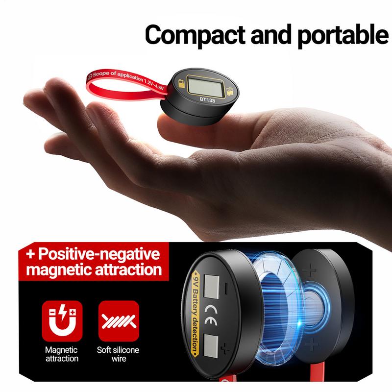 Battery Load Tester Magnetic Battery Meter Analyzer Monitor Portable Household Monitor Meter For AA C D 9V Batteries Voltage And