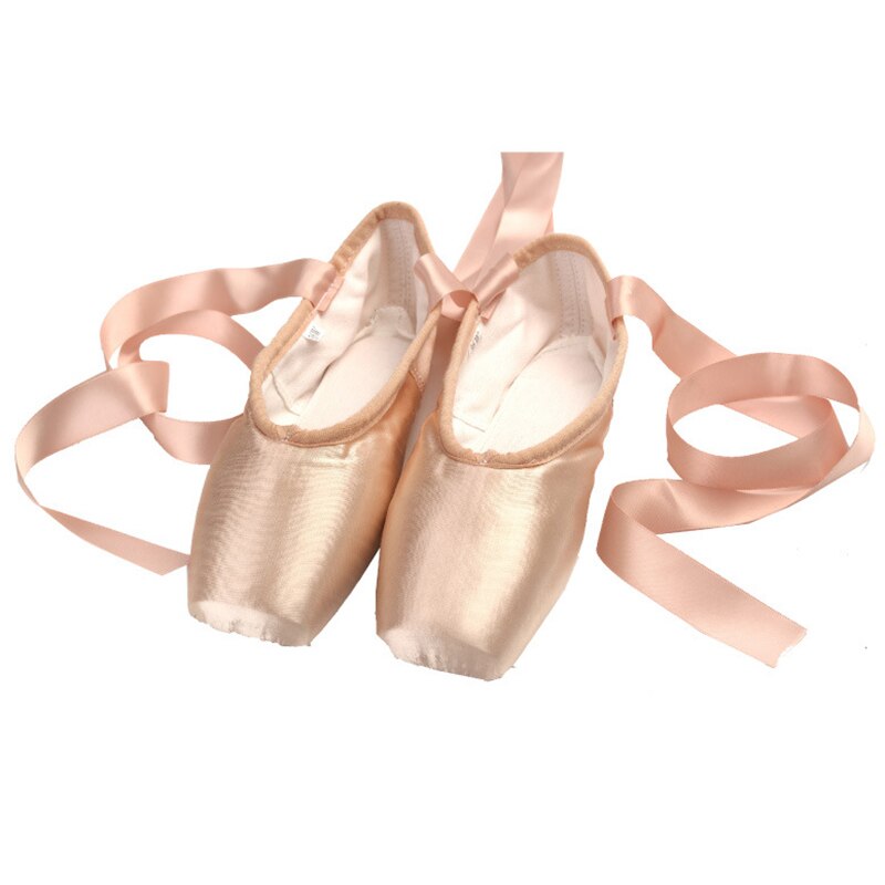 USHINE-zapatos de ballet de satén con cintas para mujer, calzado de , con puntera de ballet, bailarina, 29-44: 40(23.5cm)