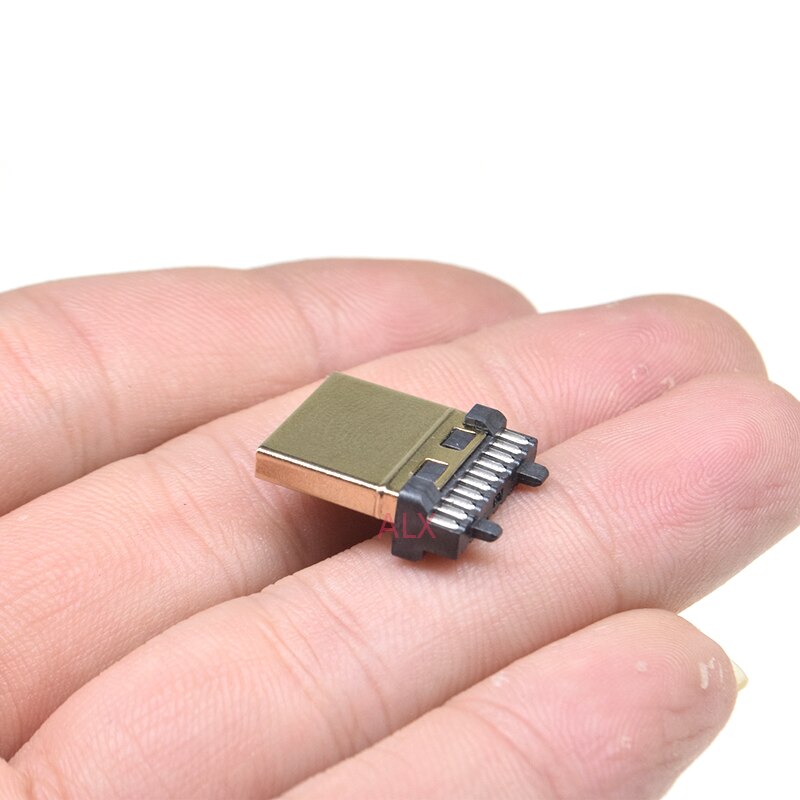 10 st hdmi hankontakt 19 stift 19p guldpläterad  hd 19 stift lödtyp