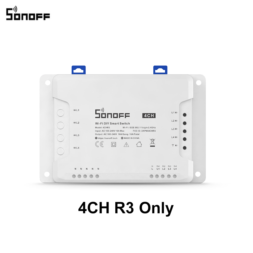 Itead SONOFF 4CH R3 Wifi modulo relè telecomando senza fili interruttore Timer luce canale 4 Gang automazione domestica intelligente: Default Title