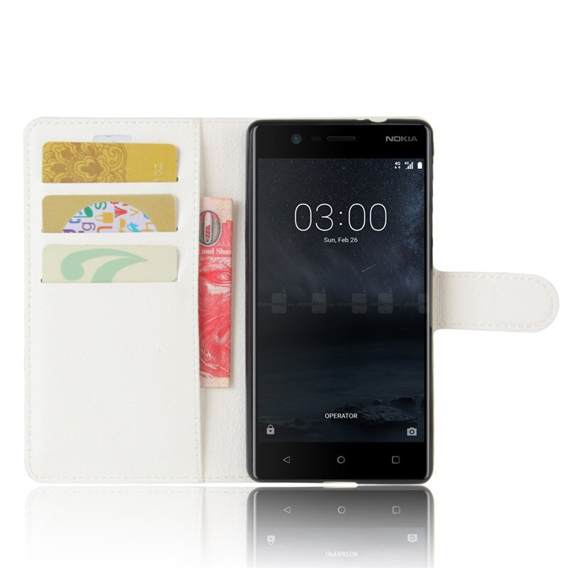 Nokia 3 kotelolle nokia 3 kuoren suojakuori 5.0 tuuman luksuslompakko pu nahkainen puhelinkotelo nokia 3 ta-1032 ta-1020 läppäkotelolle takakansi