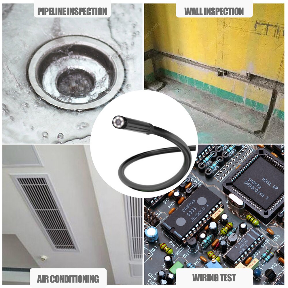 WIFI endoscope camera 8mm 1/2/5M USB mini waterproof soft cable inspection camera endoscope Borescope IOS endoscope for Iphone