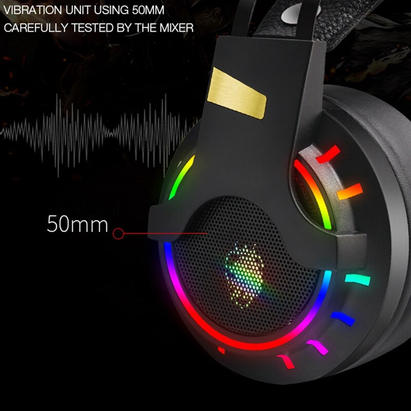 K3 gaming headset 7.1-canal rbg backlit cabeça-montado desktop computador jogos fone de ouvido com microfone