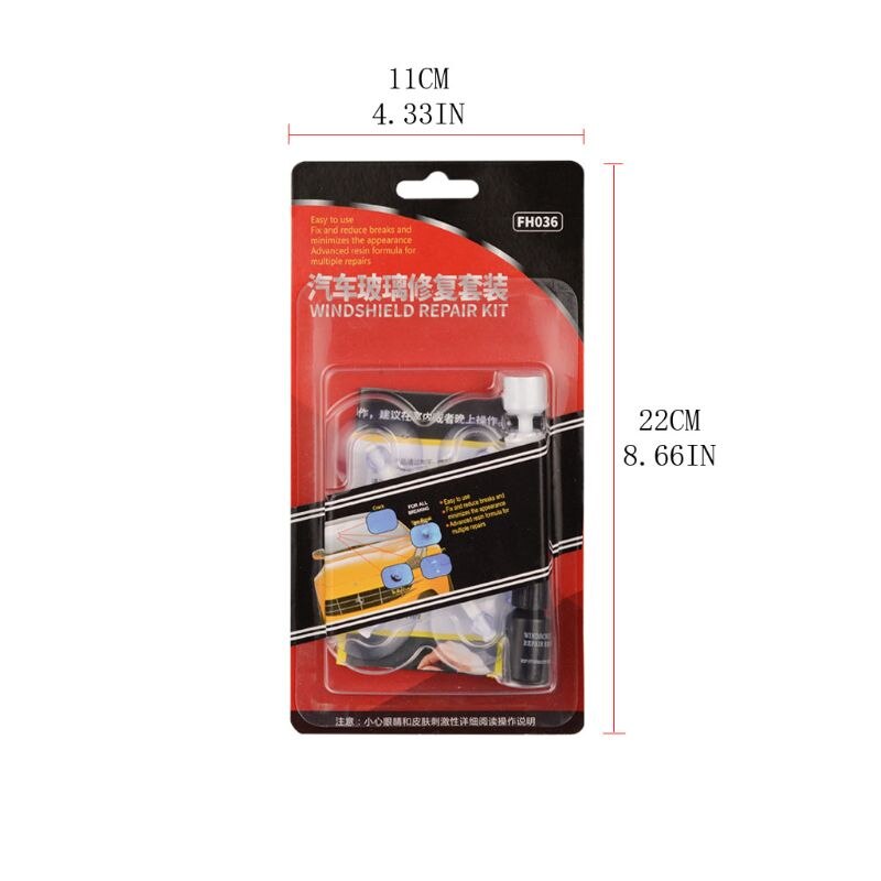 Windshield Repair Kit Quick Fix DIY Car Wind Glass Bullseye Rock Chip Crack Star Easy Instructions Operation Multifunction Car