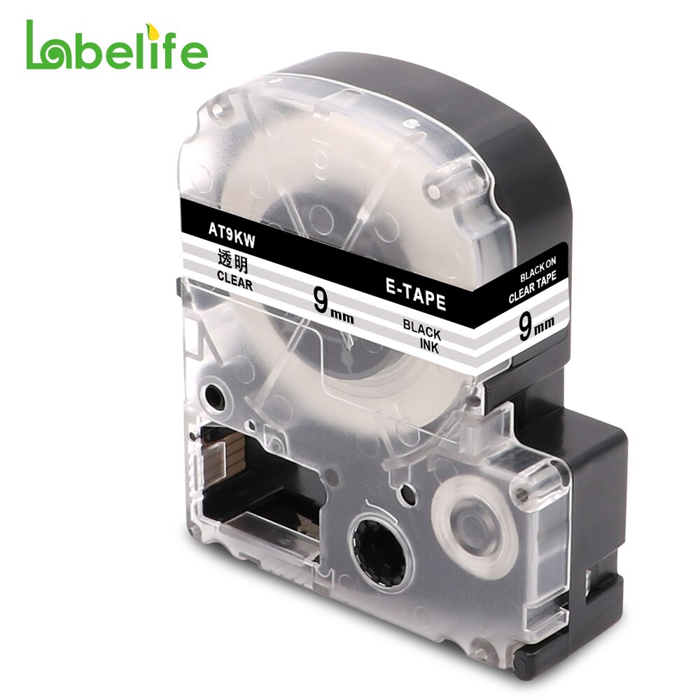 Labelife ST9K Black on Clear Compatible EPSON Label Printer Ribbon Tape Also For King Jim TEPRA Tape Printers 9mm*8m