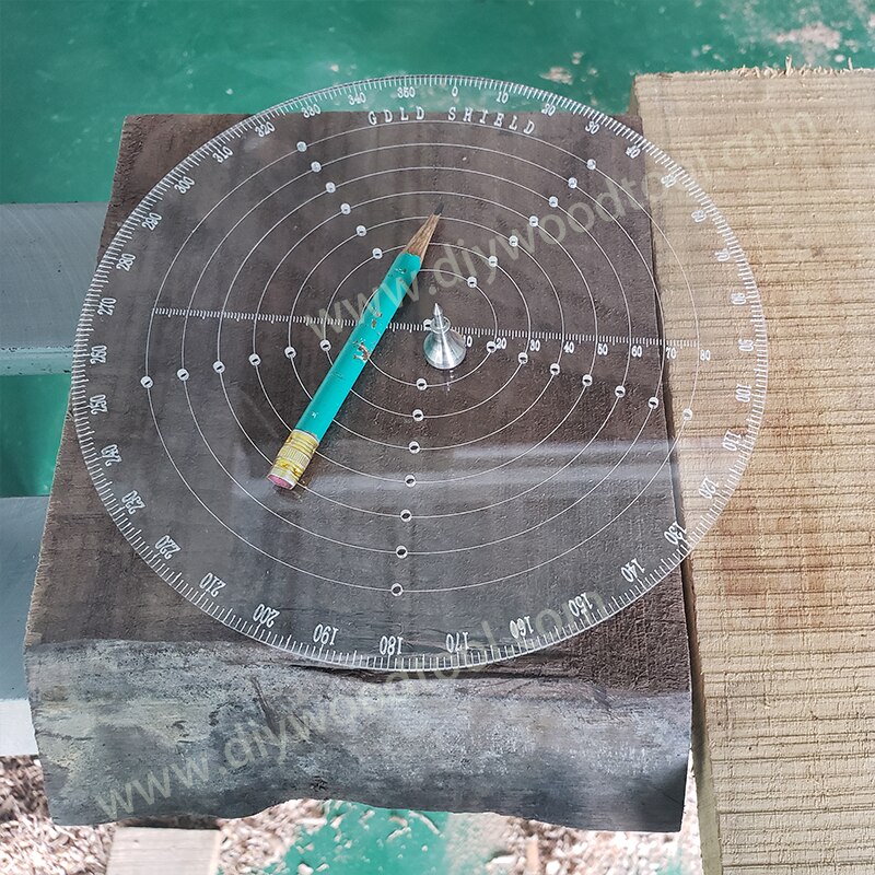 Phukimlong Round Transparent Carpentry Wood Centering Turning Ruler finding Center compass woodworking tools