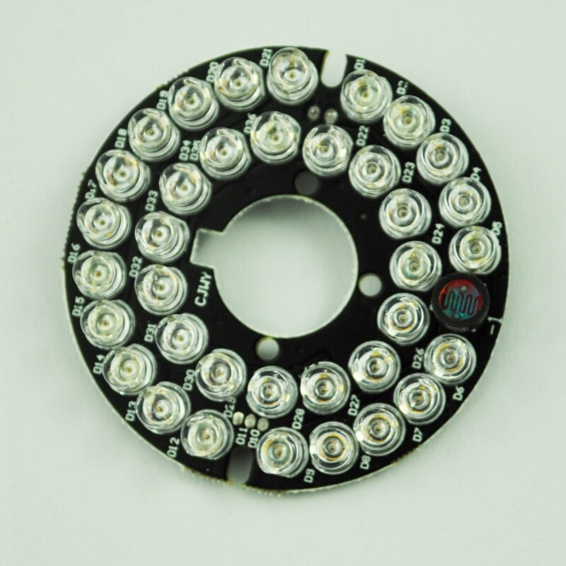SODIAL(R) 2 "placa redonda 36 IR lámpara LED roja para cámara de seguridad CCTV