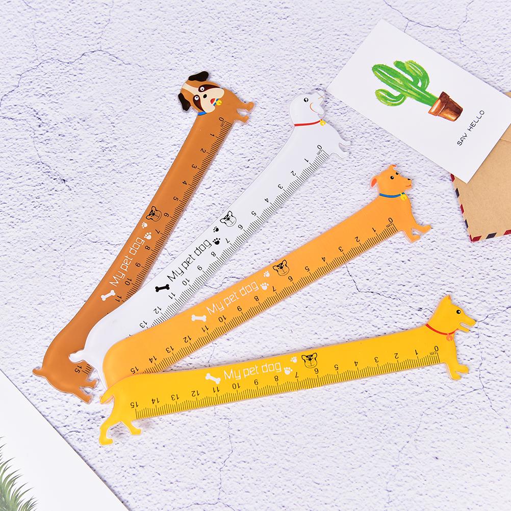 Kawaii mignon beau chiot chien en plastique règle droite étude étudiant papeterie fournitures scolaires