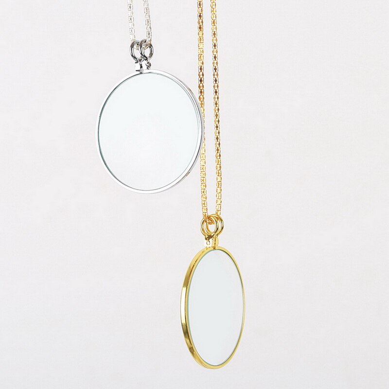 Decoratieve Monocle Ketting Met 5x Vergrootglas Vergrootglas Hanger Goud Zilver Plated Ketting Ketting Voor Vrouwen Sieraden