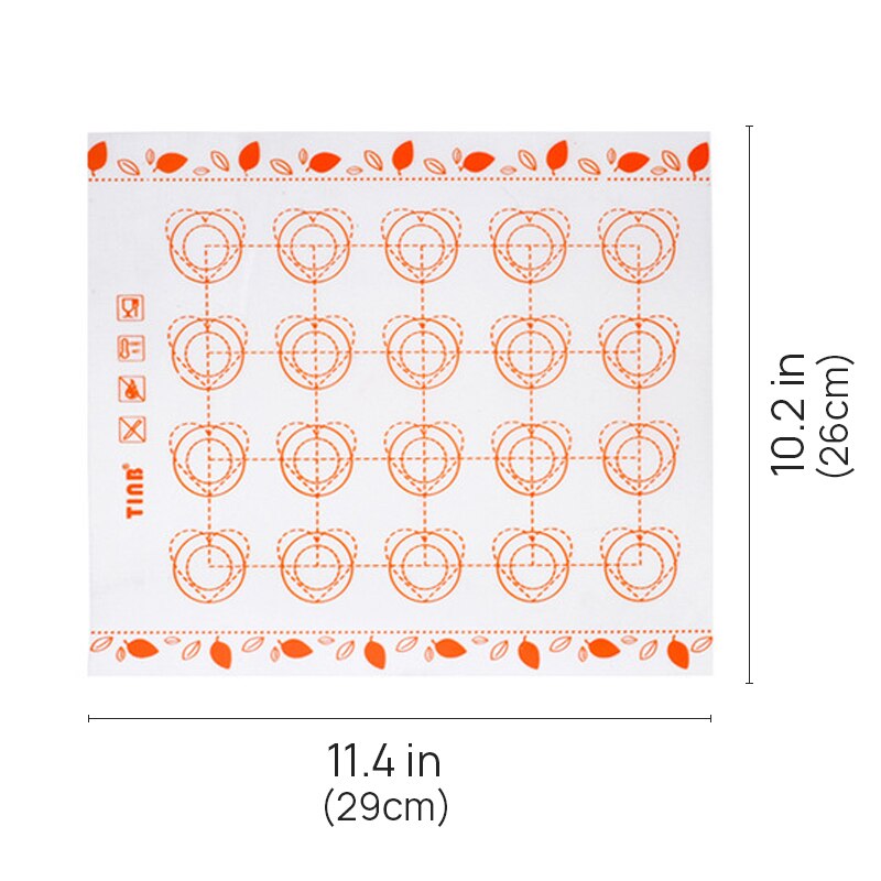 Silicone Baking Mat Macaron Baking Pad Fondant Bakeware Oven Home Non Stick Baking Tools For Cakes Pastry Sheet Dough Roll Mat: ORANGE-29X26cm