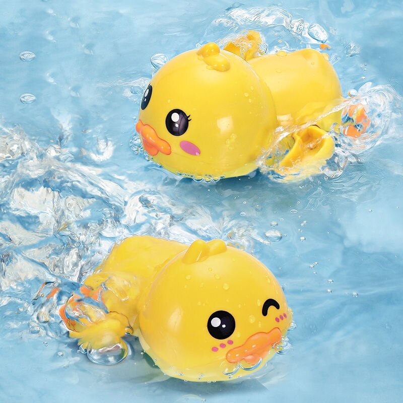 Summer Bathroom Bath Shower Baby Clockwork Swimming Children Play Water Cute Little Duck Bathing Bathtub Toys For Kid: Random 2 Pcs