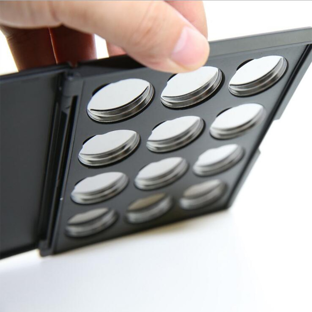 Eyeshadow Makeup Palette Empty Blush Lipstick Container Case With 12Pcs 26mm Round Metal Pans