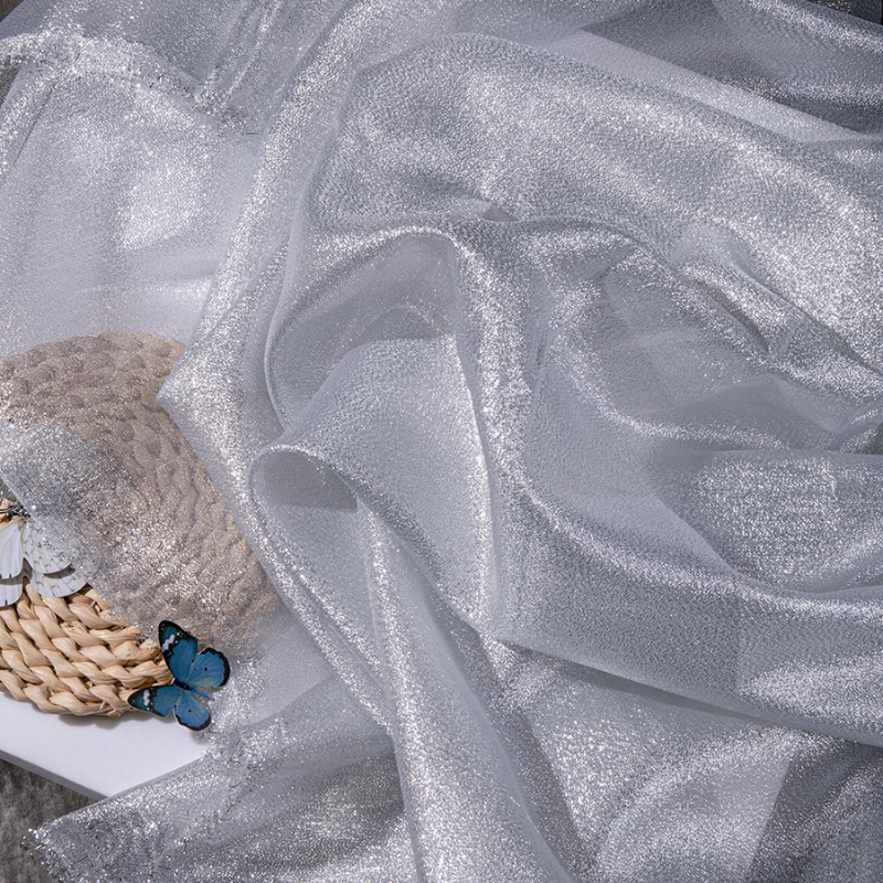 Gradiënt Organza Zijden Gordijn Gouden Bruiloft Kleuterschool Kleding Jurk Creatieve Podiumstof Achtergrondstof