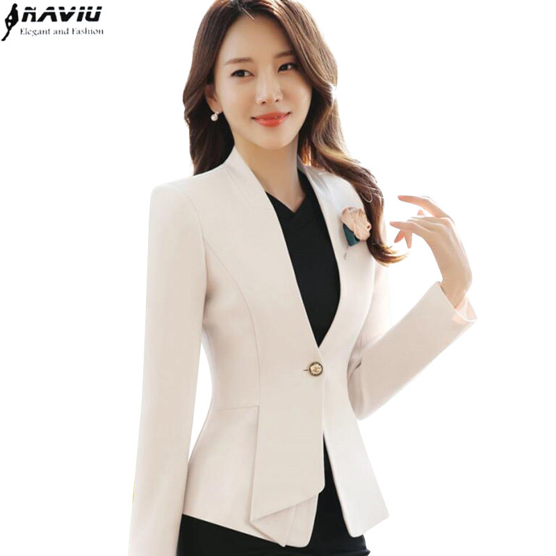 Naviu mode blazer vrouwen kleding voor office lady formele jas werkkleding slanke bovenkleding plus size tops