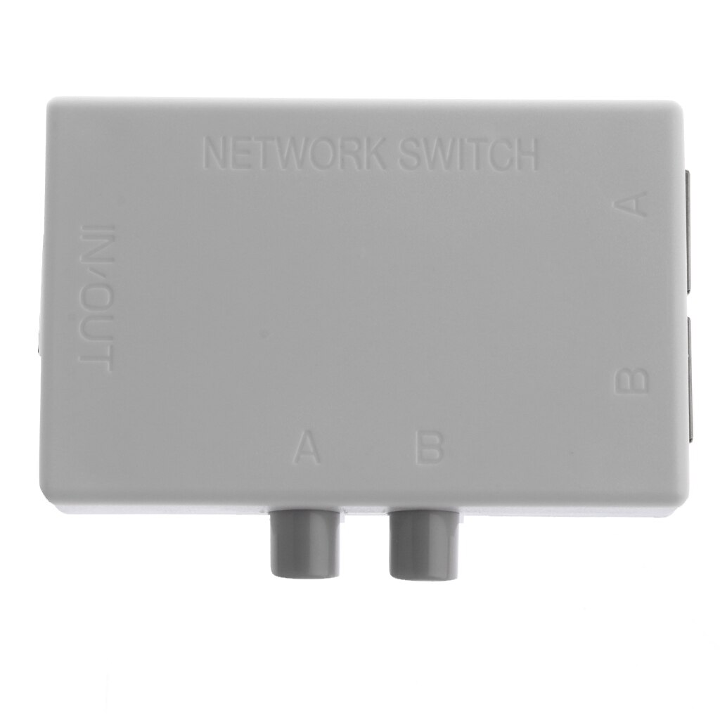 Caja divisora de interruptor para compartir Red Manual AB Mini de 2 puertos 2 en 1 Ethernet RJ45 conmutación repetida de hasta 10 millones de veces