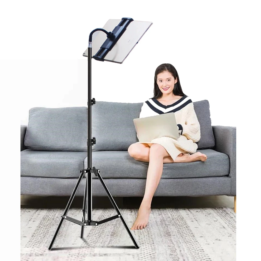 Nettbrettstativ i sengen, stor klemme, mobiltelefonholderfeste til 7-13- tommers nettbrett til ipad luft mini pro 7.9 10.5 11 12.9 tommer