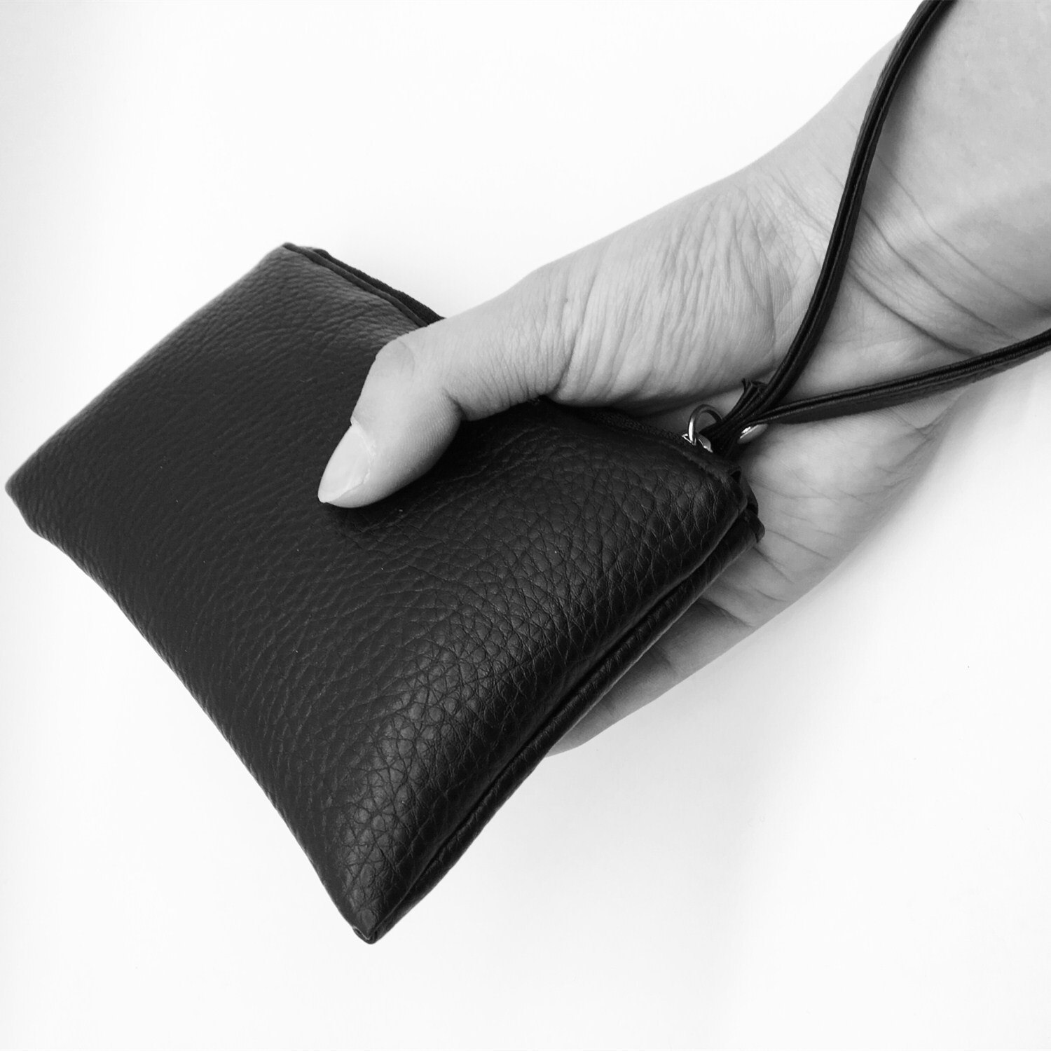 Portefeuille en cuir PU hommes et femmes, sac à main solide et Simple, fermeture éclair, pochette pour monnaie, pochette de téléphone, sac Portable pour achats de fêtes,