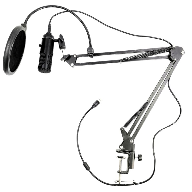 USB Condenser Microphone 35 Stand + Blowout Net Set Computer Recording Microphone Volume Adjusting Microphone Suita: Default Title
