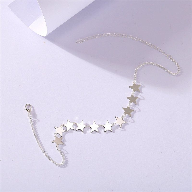 17KM Simple Plain Star Choker Necklace for Women Gold Sliver Chain Necklaces Collares Statement Jewelry