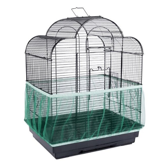 Fugleburdæksel nylon mesh skal nederdel let rengøring frøfanger vagt fuglbur tilbehør luftigt mesh papegøje fuglburnet: Grøn m