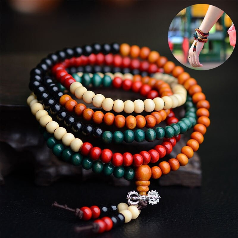 Gebet Perlen Natürliche Sandelholz Buddhistischen Buddha Rosenkranz Perlen unisex Männer Armbänder Armreifen Schmuck Mala 108 Perlen Armbänder 8 mm