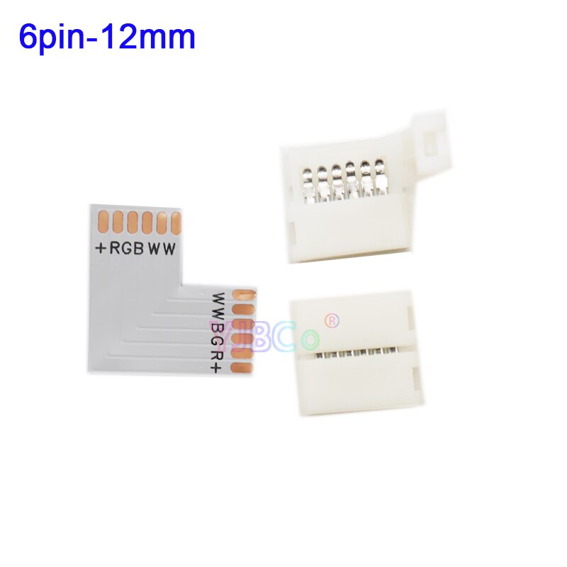 10 stk 2 pin 3 pin 4 pin 5 pin 6 pin l form led stik til tilslutning af hjørne retvinklet rgb rgbw rgbww 2811 2812 5050 led strip: 6 pin 12mm sæt