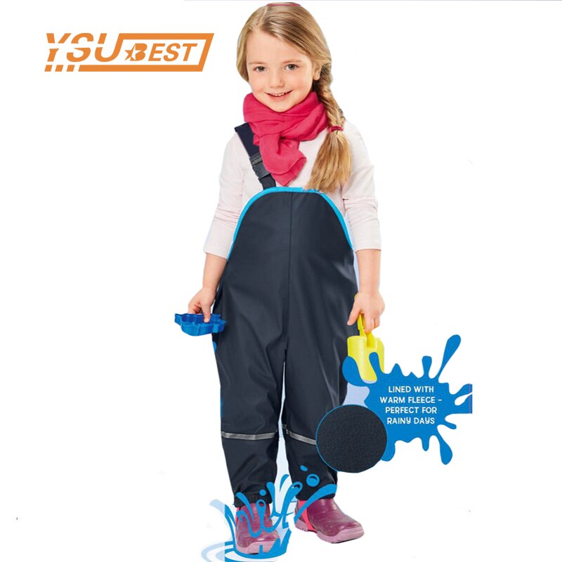 Boys Overalls Girls Boy Waterproof Overalls Cotton Padded Trousers Outdoor Pants German Kid Windproof Pants Rain