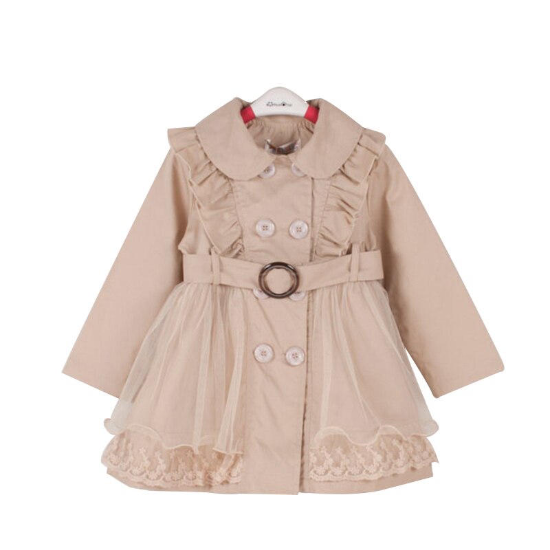 Vår höst tjej jacka tonårskläder tjej lång trenchcoat barn jacka tjej rockar parka vindtät ytterkläder