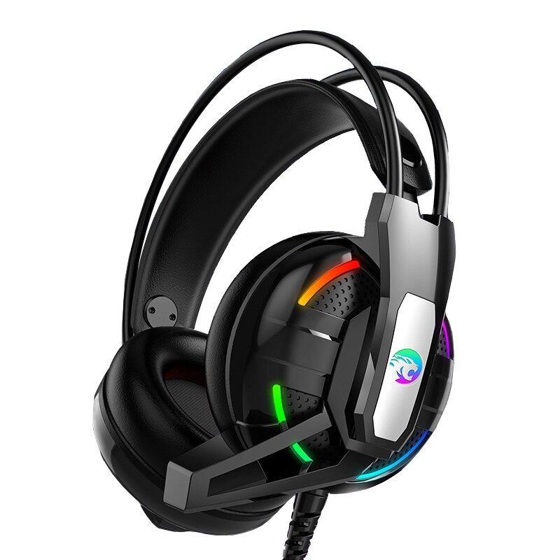 PS4 Gaming Hoofdtelefoon 4D Stereo Rgb Licht Koptelefoon Video Game Headset Met Microfoon Voor Xbox One/Laptop/ pc Tablet Gamer: black-RGB light