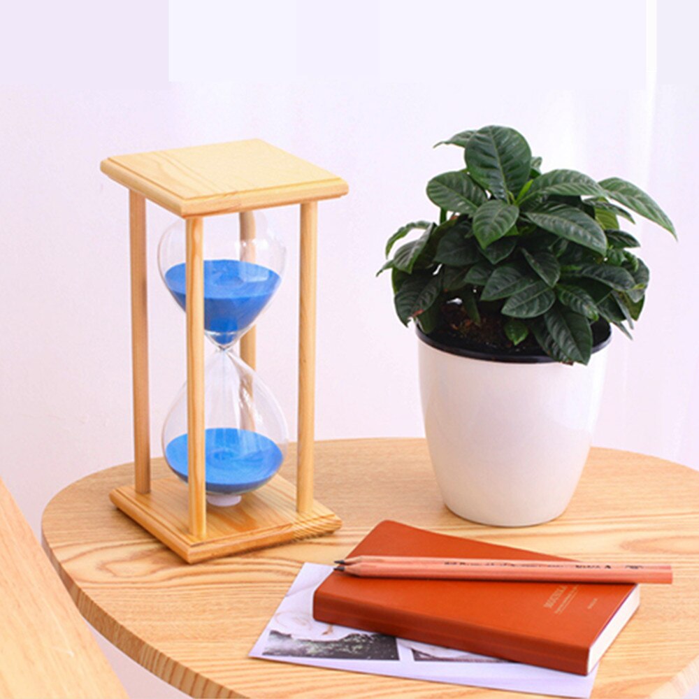 Manufacturers wooden four-poster hourglass home craft decoration 15/30 minutes glass hourglass timer