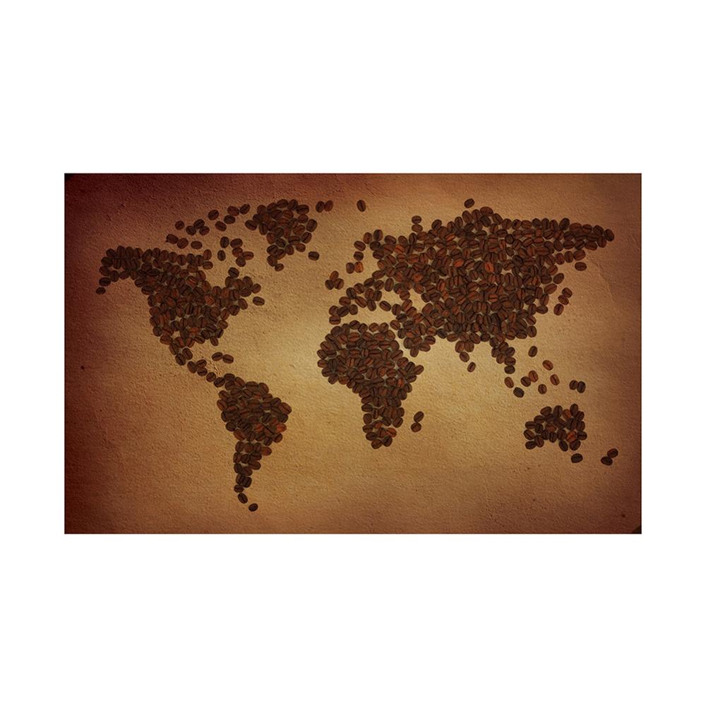 150x100cm Non-woven DIY World Map Plate Pattern Made Of Coffee Beans Home Wall Decor Map