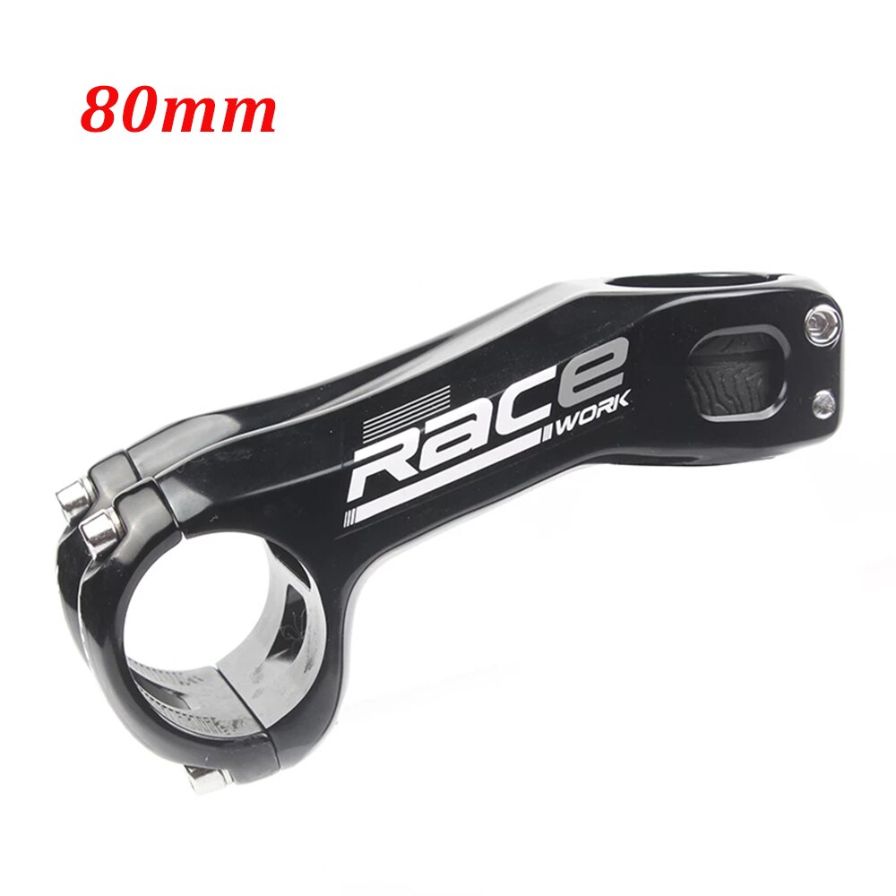 RACEWORK MTB Road Bike Stem 31.8*80/90/100mm Ultralight CNC Mountain Bicycle 20 Degree High Strength XC AM DH Bike Stem: 80mm