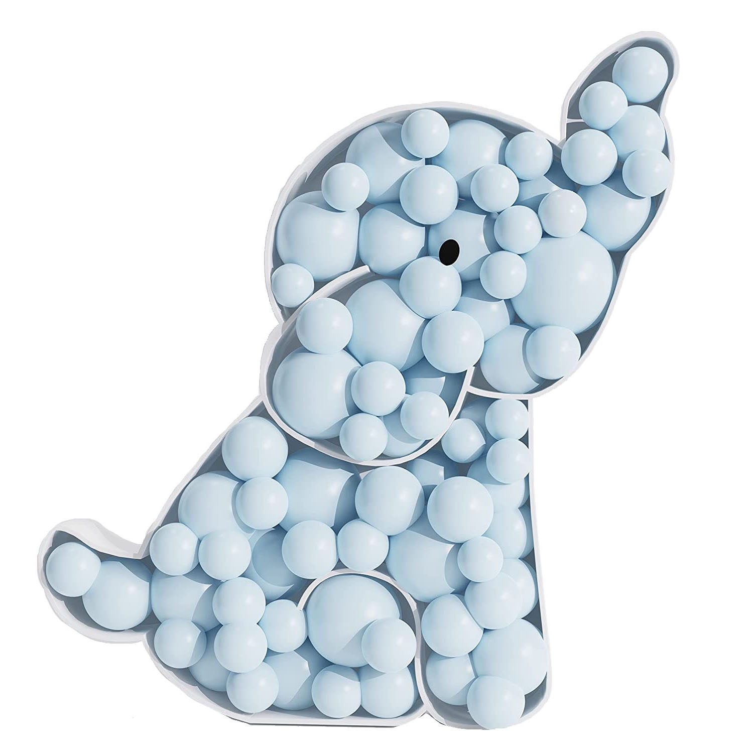 110cm Elephant Shape Mosaic Balloon Frame DIY Mosaic Filling Box Baby Shower Kids Birthday Party Wedding Jungle Safari Backdrop