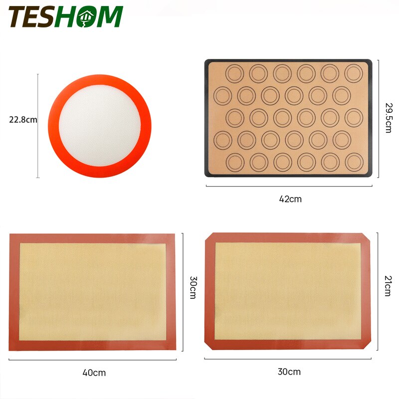 Herbruikbare Siliconen Bakken Mat Vel Voor Oven Hittebestendige Macaron/Gebak/Cookie Making Pad Vel Anti-aanbak Rolling Deeg matten
