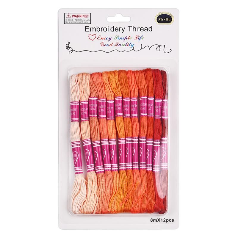 Embroidery Thread 8 Colors Gradient Set Cross Stitch Cotton Sewing Skein Embroidery Thread Floss Kit DIY Sewing Tools: 05