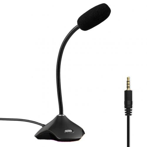 3.5Mm/Usb Rgb Licht 360 ° Verstelbare Desktop Condensator Microfoon Opname Microfoon Voor Pc Laptop Pro Gaming Live desktop Microfoons: Audio Black