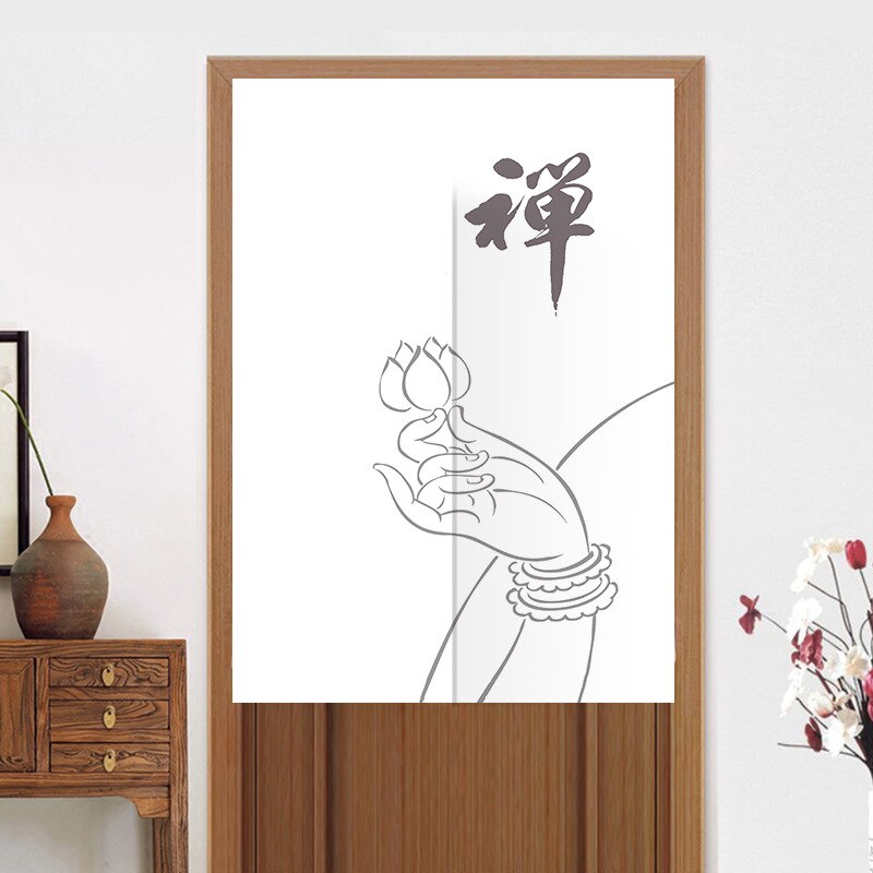 Cortina de puerta de Feng Shui chino dormitorio cocina baño cortina de partición cortina de puerta de loto: 14