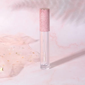 Tube vide pour Gloss à lèvres 6ml avec capuchon rose pailleté, bouteille en plastique pour Gloss à lèvres, flacon d'échantillon, conteneur de cosmétiques, outil de maquillage de beauté 1 pièce