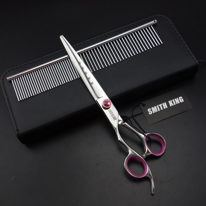 7 inch Left-handed pet grooming scissors Cutting scissor&curved scissor&thinning Shears SUS440C K242
