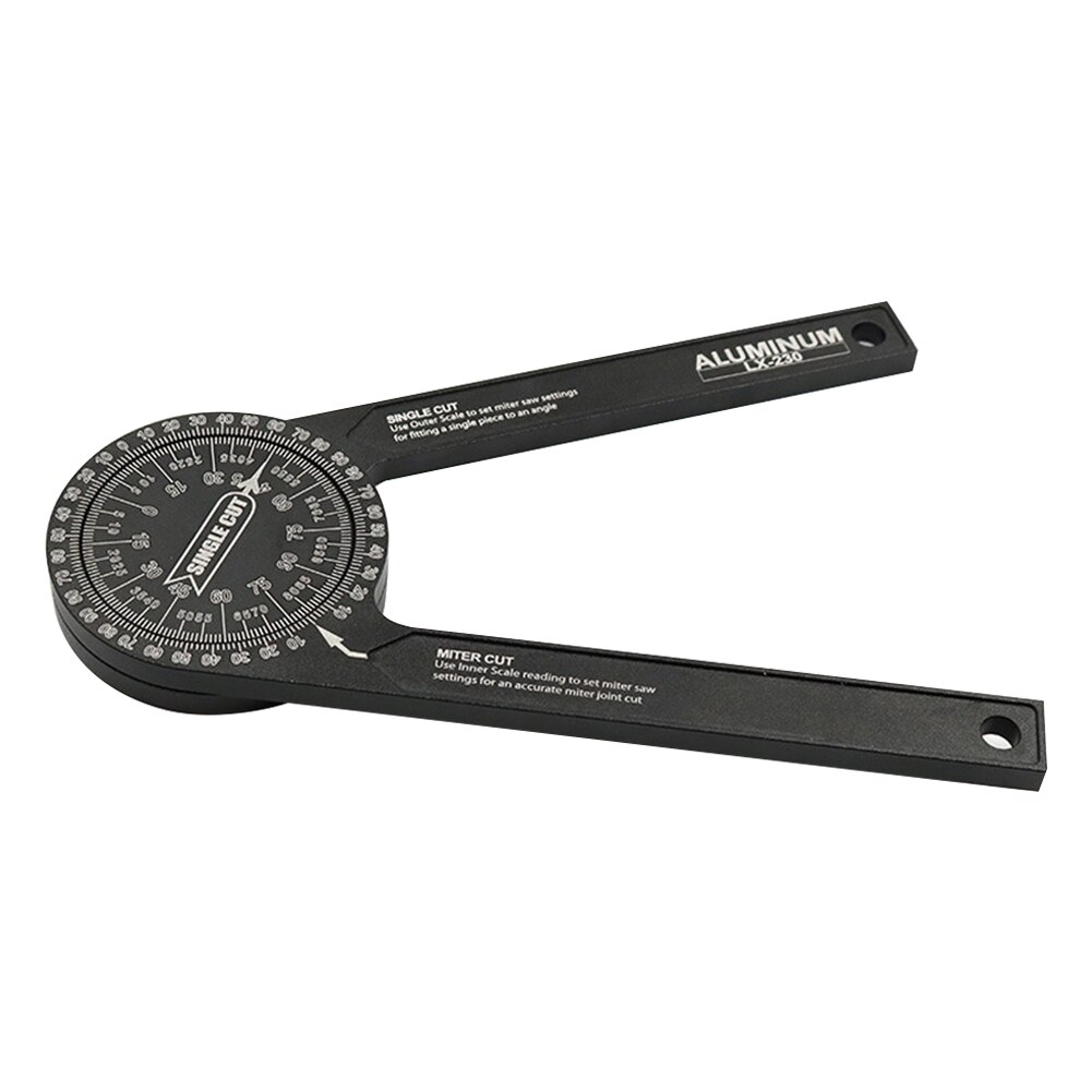 7inch Aluminum Miter Saw Protractor Portable Engraved Scales Rust Proof Woodworking Home Easy Read Angle Finder Measure Tool