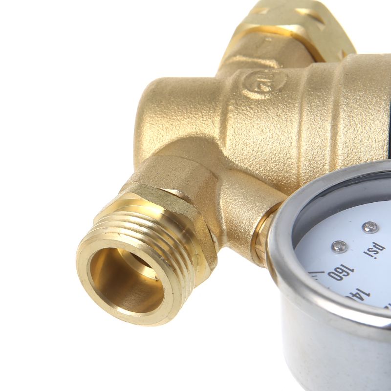 Water Pressure Regulator for RV Camper Brass Lead-Free Adjustable RV Water Pressure Reducer 160PSI