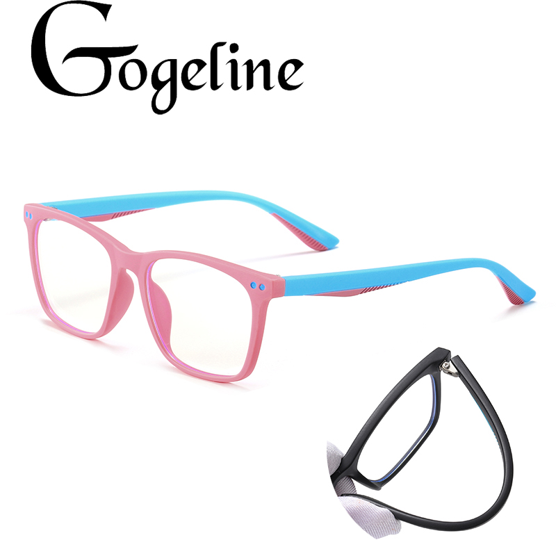 Børn brille ramme  tr90 anti-blåt lys optisk ramme gennemsigtig dreng pige øjeglas filter reducere digital