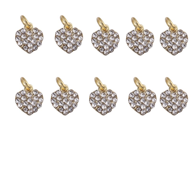 10Pcs Luxurious Hollow Dangle Nail art Charms Golden Star/Heart/Moon /Christian Cross Nail Piercing Jewelry Nail Hoop Pendants#5: 847