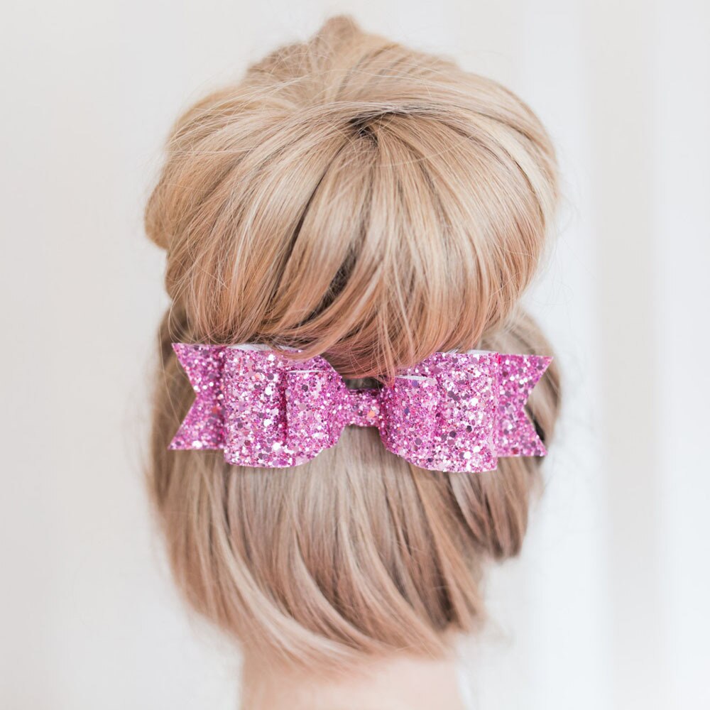 Blass Gold funkeln Bogen Haar Clip für Mädchen und Frauen Barrettes Pailletten Mädchen Bogen Clip Haar Stift Luxus Mädchen Haarnadel haar Zubehör